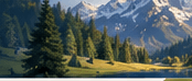 Schweizer Alpenlandschaft mit See und Tannen